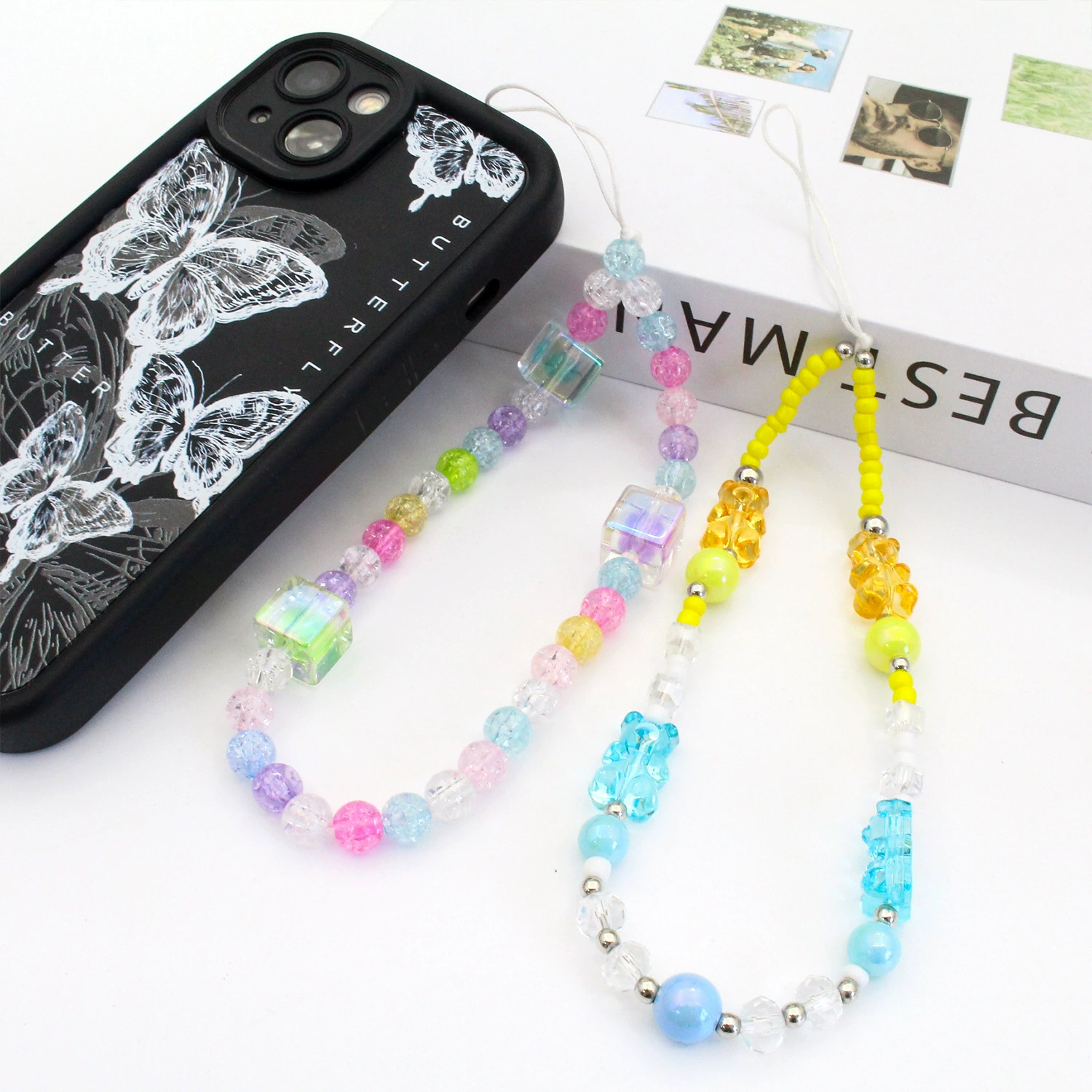 Mobile phone, strap, beaded bracelet handmade, pen, pendant, handle, protective phone case, camera