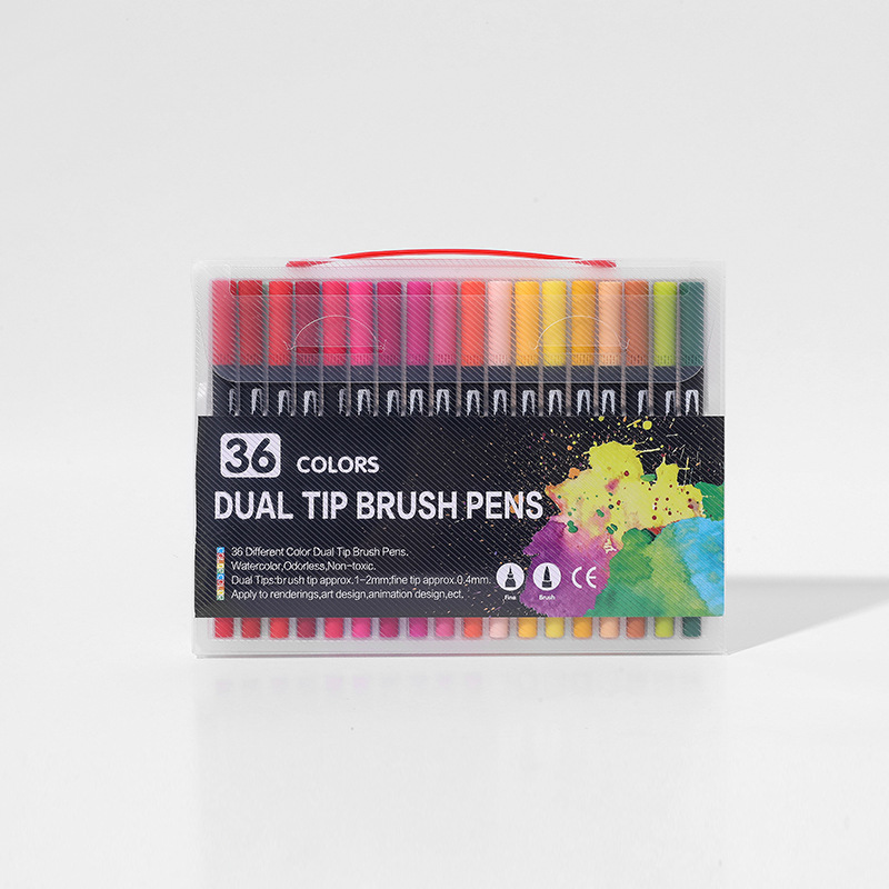 Amazon de doble cabeza suave acuarela pluma gancho línea de color Marcos suministros de arte regalo de los niños pintura traje transfronterizo