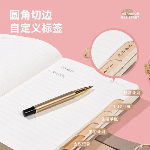 Notebook A5 with Thickened Divided Pages, Handwritten Journal, Simple Diary, Business Notebook, Gift Box with Custom Logo