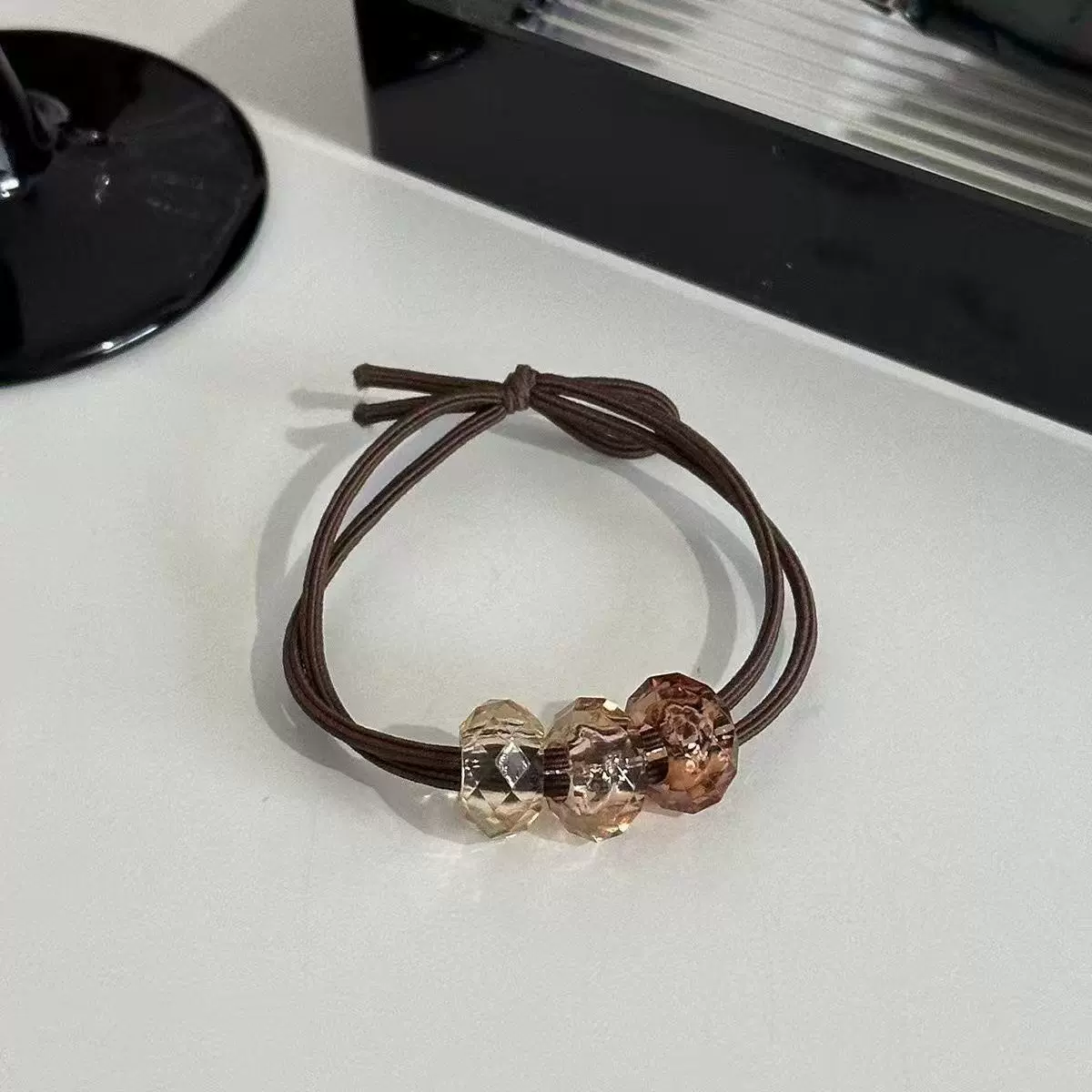 Elastic sports rostometer for gym, ponytail, durable hair rope, harmless hair accessory, no hair damage