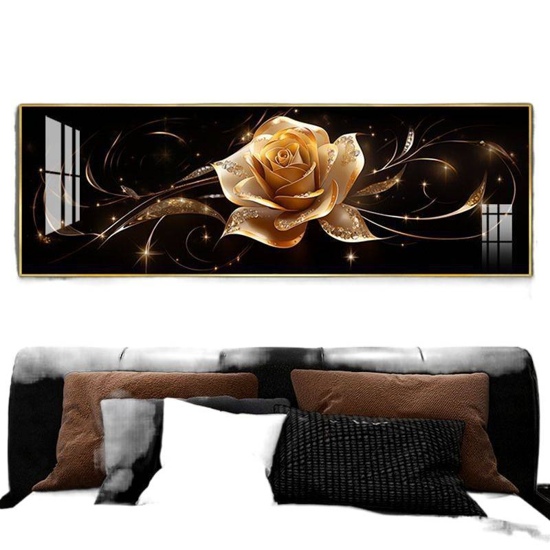 Decoración moderna de la cabecera del dormitorio minimalista rosa de alto nivel de la sala de estar sofá pintura de fondo de pared pintura horizontal abstracta image 6