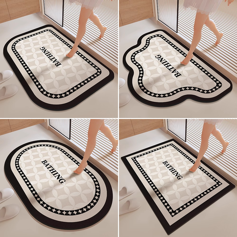 Alfombrilla de baño Alfombrilla absorbente de baño de barro de diatomeas en la puerta Alfombrilla antideslizante suave para el hogar de secado rápido