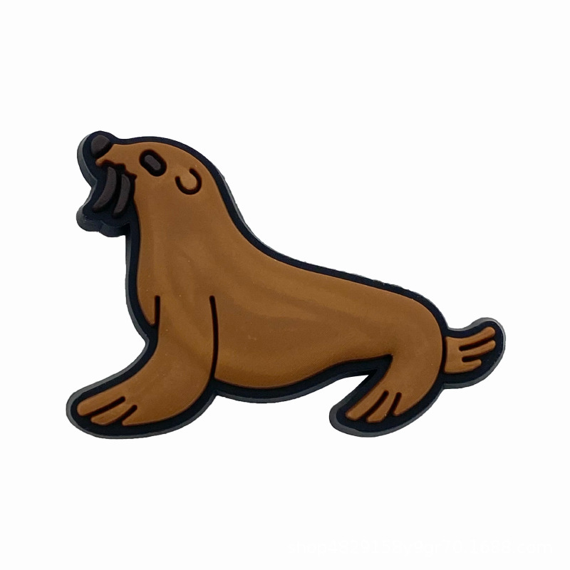 サメ、イルカ、ヒトデ、海洋動物、Zhibixing クロックス、アクセサリー、PVC ソフトラバークロックス、靴バックル、靴の花の装飾|undefined