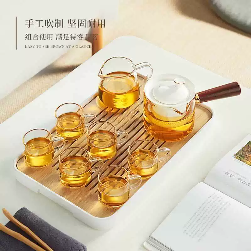 Glass teapot for home use, cigarette holder, tea set