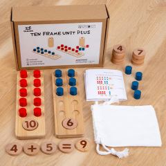 New Arrival Cross-Border Wooden Early Learning Educational Tool for Toddlers: 10-Slot Counting Device—A Fun, Brain-Teasing Math Toy for Cognitive Development