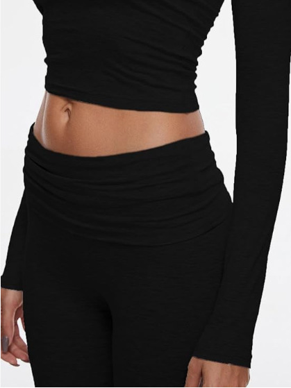 336g Weight Long Sleeve Sleeve Length Spandex, Polyester Fabric Type Pant Co-ord Set Sets Type 2 Pieces Set Quantity Holiday, Daily Occasion Round Neck Neckline Slim Fit Type Solid Color Pattern Summer, Spring Season Women's Gender Streetwear Style Holiday Daily Women's Streetwear Solid Color Spandex Polyester Pant Co-ord Set Pants Sets 18