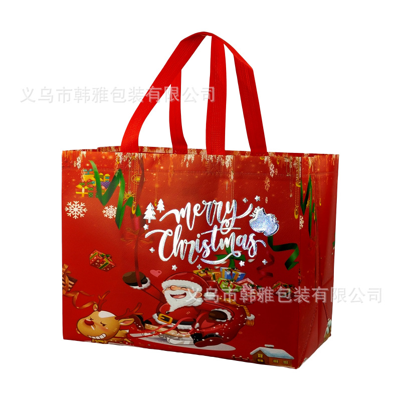 Transfronterizo Amazon spot recubierto de Navidad bolsa no tejida bolsa de compras bolsa de regalo fábrica de bolsos al por mayor