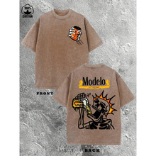 Modelo Skeleton & Beer Graphic Printed Street Style �羳�W�a