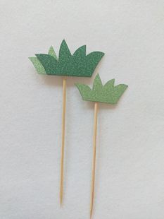 Grass birthday cake card glitter paper dessert plug-in acrylic cake table can be customized all kinds of shapes
