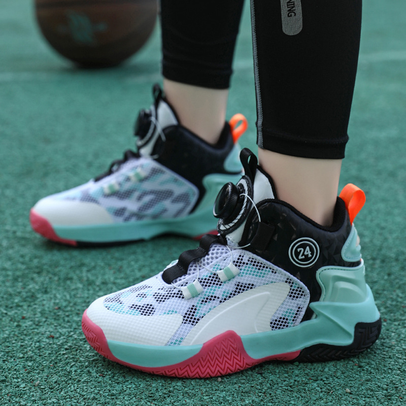 Boys' Rotating Buckle Basketball Shoes, Summer Children's Mesh Breathable Soft-Soled Versatile Sports Shoes, Non-Slip and Wear-Resistant Running Shoes Boys' Rotating Buckle Basketball Shoes, Summer Children's Mesh Breathable Soft-Soled Versatile Sports Shoes, Non-Slip and Wear-Resistant Running Shoes