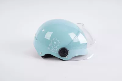 Motosiklet kaskı (dəbilqə): Standard Electric Vehicle Helmet for - blue-transparent-short-lens-3c-certification