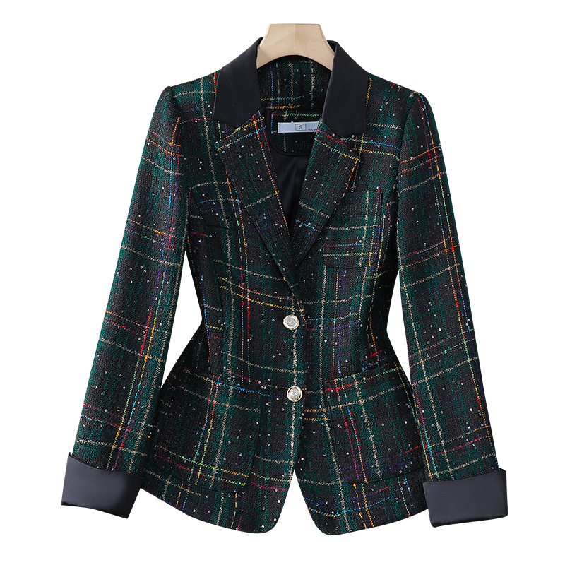 Women's Clothing Black and white plaid fashion small fragrance style tweed shorts suit women's small suit suit west_voghion.com