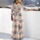 eBay AliExpress Explosions New Fashion Long Sleeve Printed Shirt Dress Long dress Women