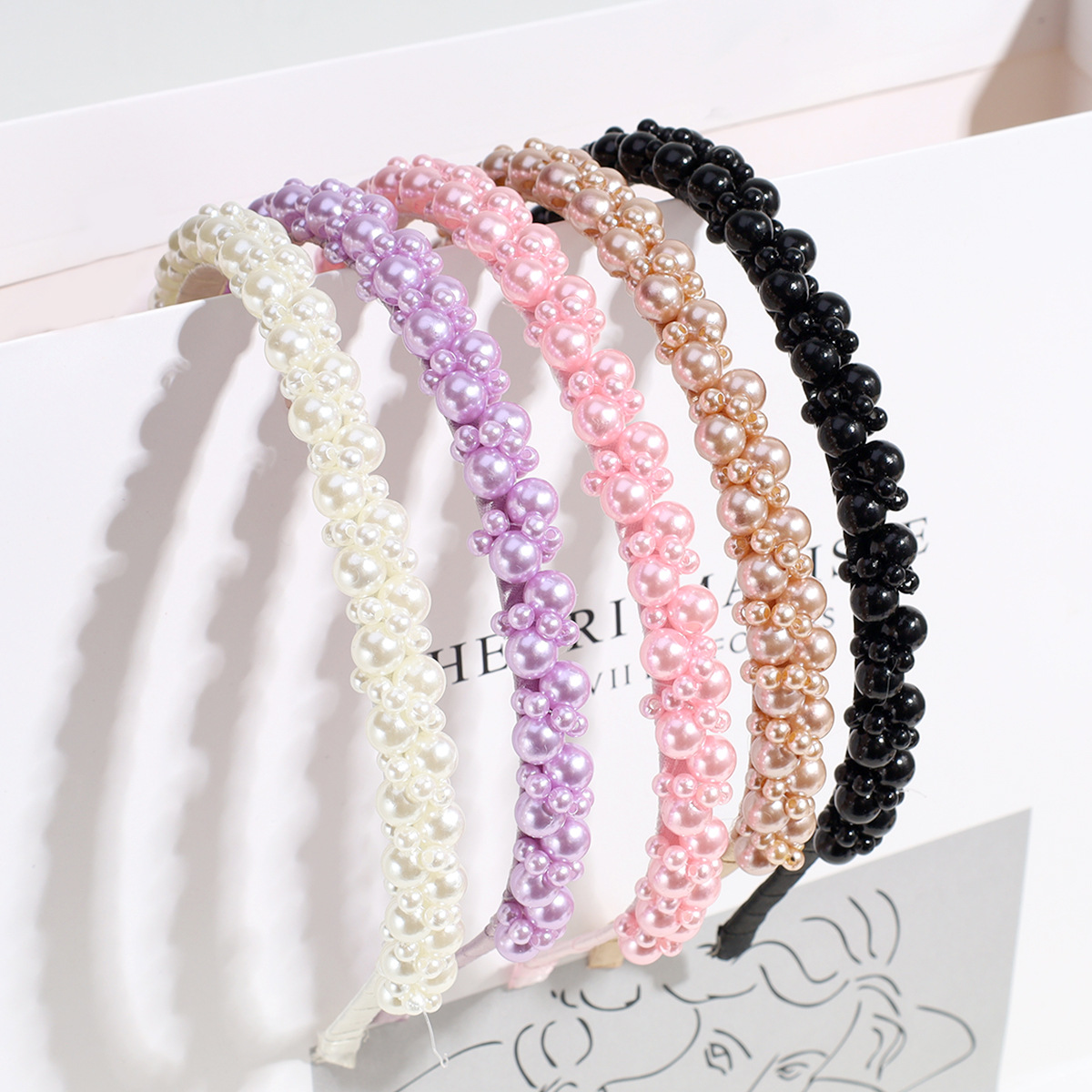 67g Weight Lady Solid Color Imitation Pearl Hair Band