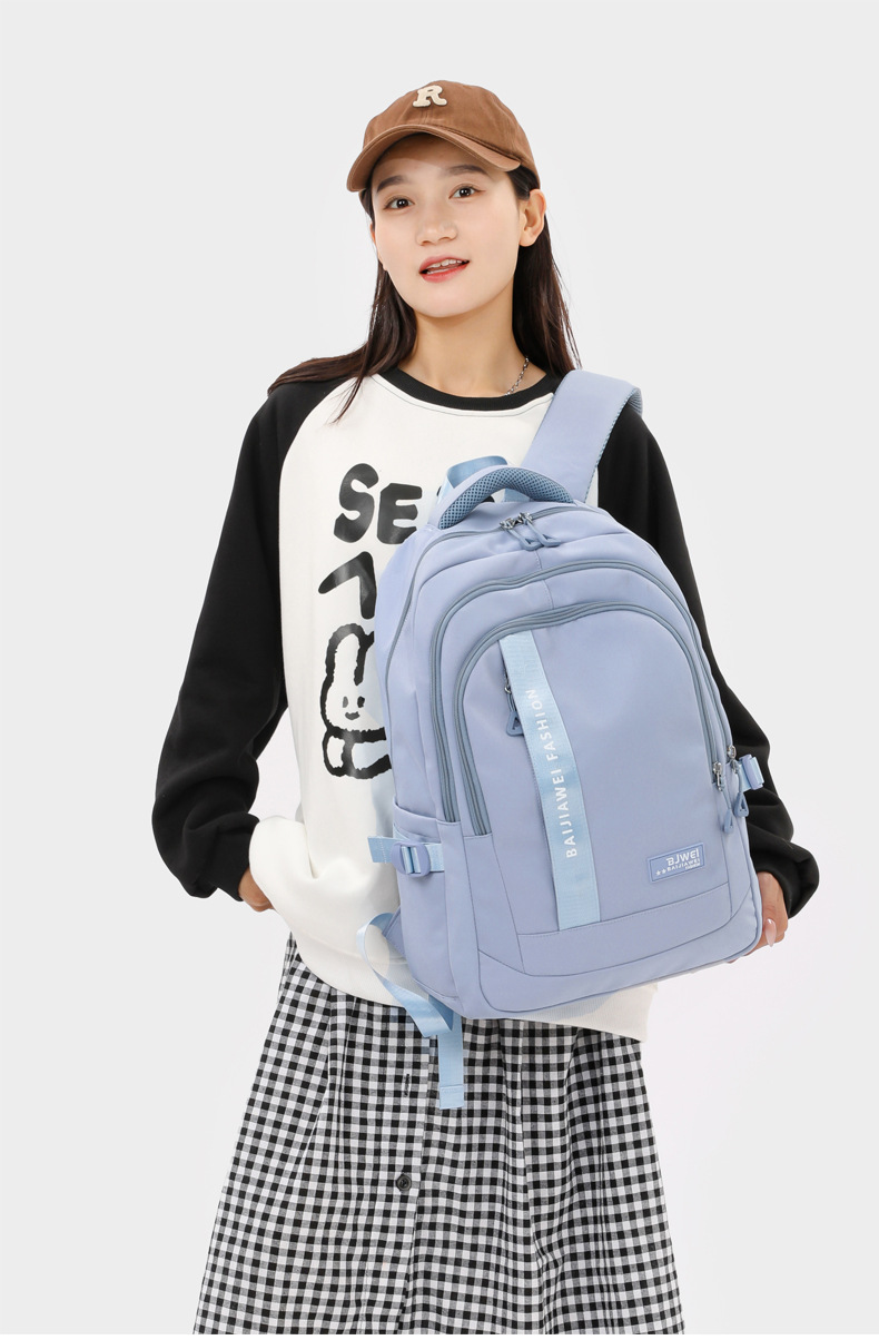 Waterproof 20 Inch Solid Color Casual School School Backpack display picture 8