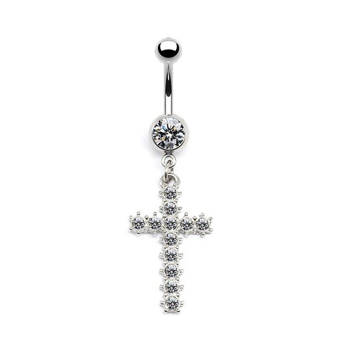 Gaibei European and American cross-border flower navel ring butterfly navel nail navel ornament heart-shaped zircon navel button body piercing jewelry