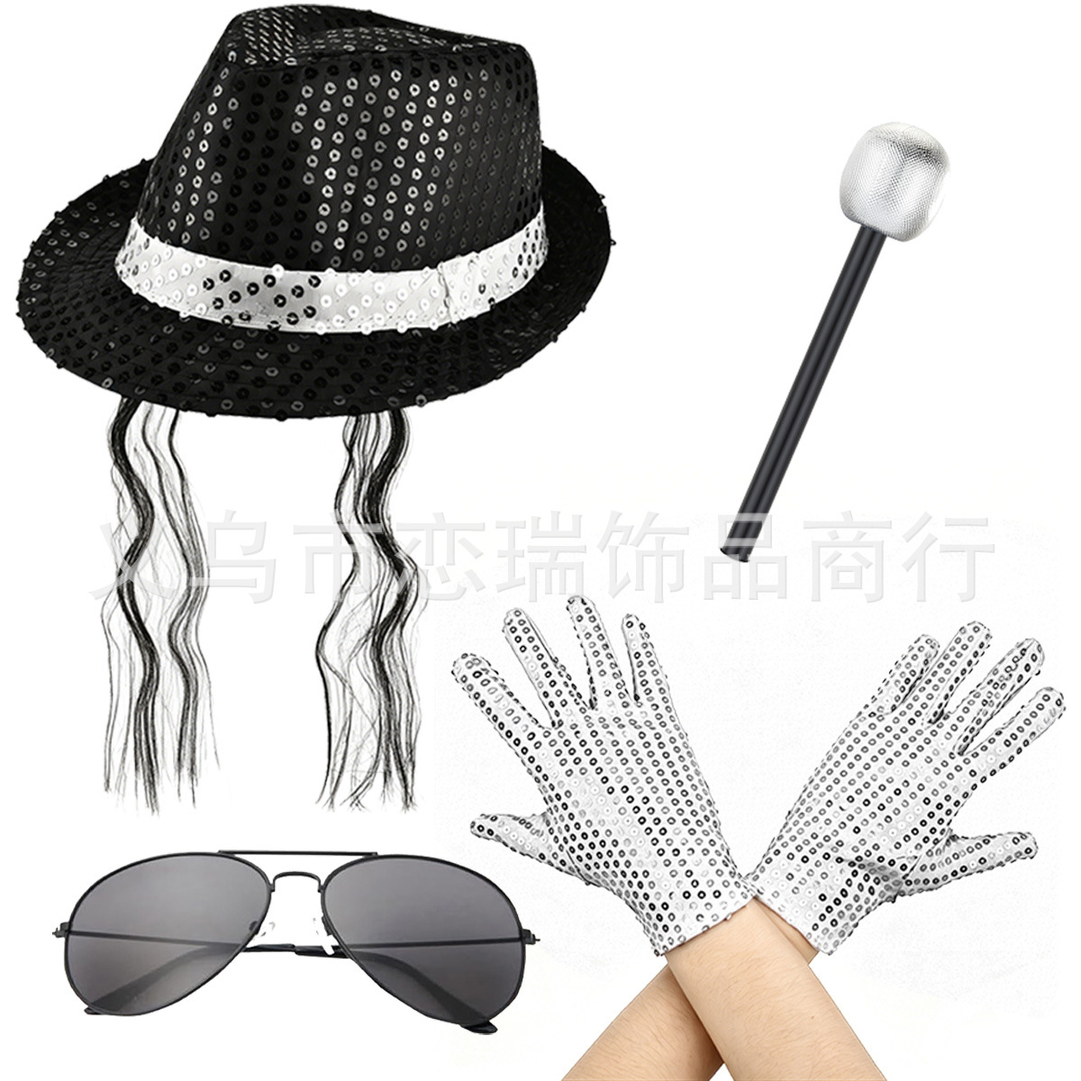 70s DISCO espectáculo accesorios esquinilla sombrero corbata guantes cinturón hombre conjunto Xiaoyin TEMU en stock