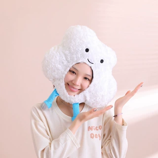 可爱带脚云朵头套帽子 拍照道具写真道具 卡通头套表演道具可定制