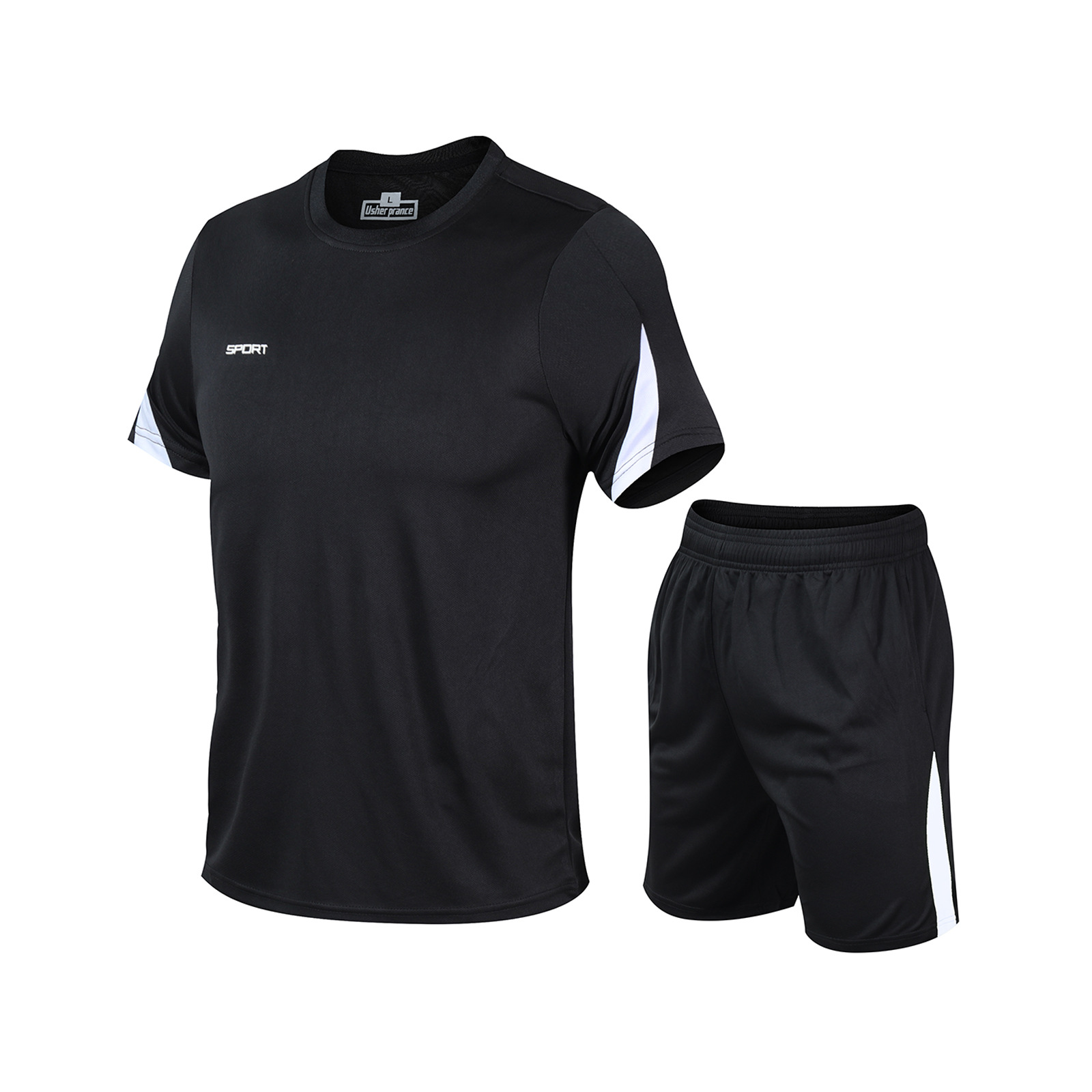 Venta directa de fábrica nueva ropa para correr seda de hielo, ropa de entrenamiento transpirable de secado rápido, juego de camiseta deportiva de ocio al aire libre