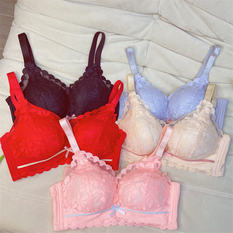 Special Offer Small Chest Thickened Underwear Small Chest Push-up Thickened Girl's Bow New Bra Women's Skin-friendly Bra