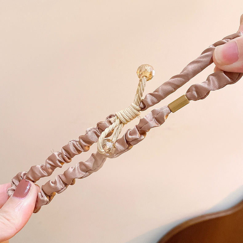 日韓新作ヘアアクセサリー小腸リング水晶髪ひもヘアリングファッションol高級感ヘアアクセサリー高弾力ヘアひも皮筋|undefined