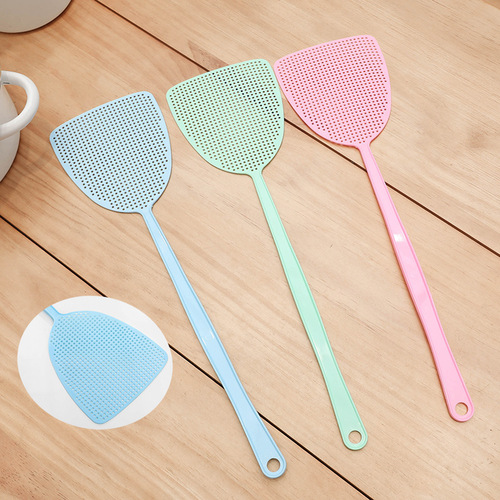Fly swatter plastic swatter is not broken, household thickened long-handled fly swatter artifact manual large mosquito killing swatter