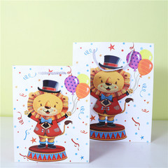 Cartoon character paper white card gift bag wholesale sticker series lion birthday tote bag gift bag