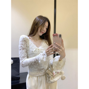 Fat Qi ~ plus size Women's Wear Autumn and Winter Sanding Thickened Lace Inner Base Top Women's All-match Slimming Sexy