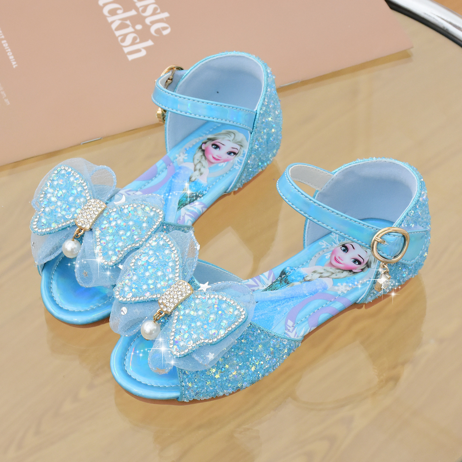 Fábrica al por mayor de los niños zapatos de cristal zapatos de verano Aisha princesa zapatos de bebé de fondo suave sandalias de las niñas zapatos congelados