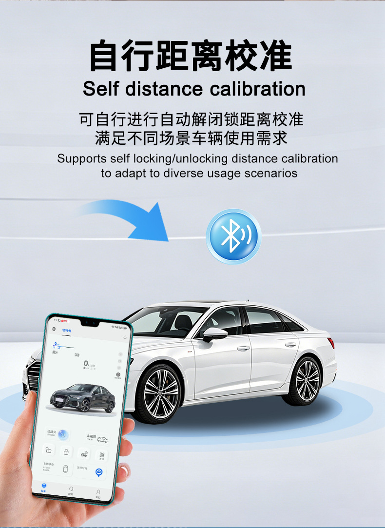 Car Key Suitable for Audi Q5A4L, with Sensor Keyless Entry, Remote Start, Digital Key, and Mobile Phone Control