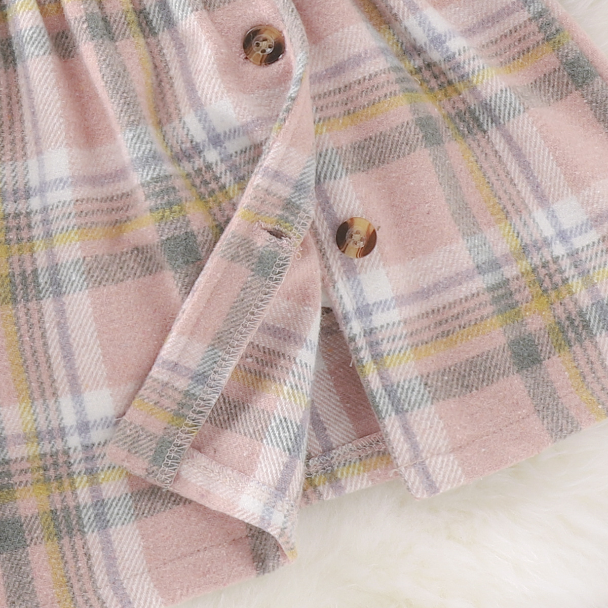 Princesse Plaid Bouton 100% Coton Filles Robes display picture 9