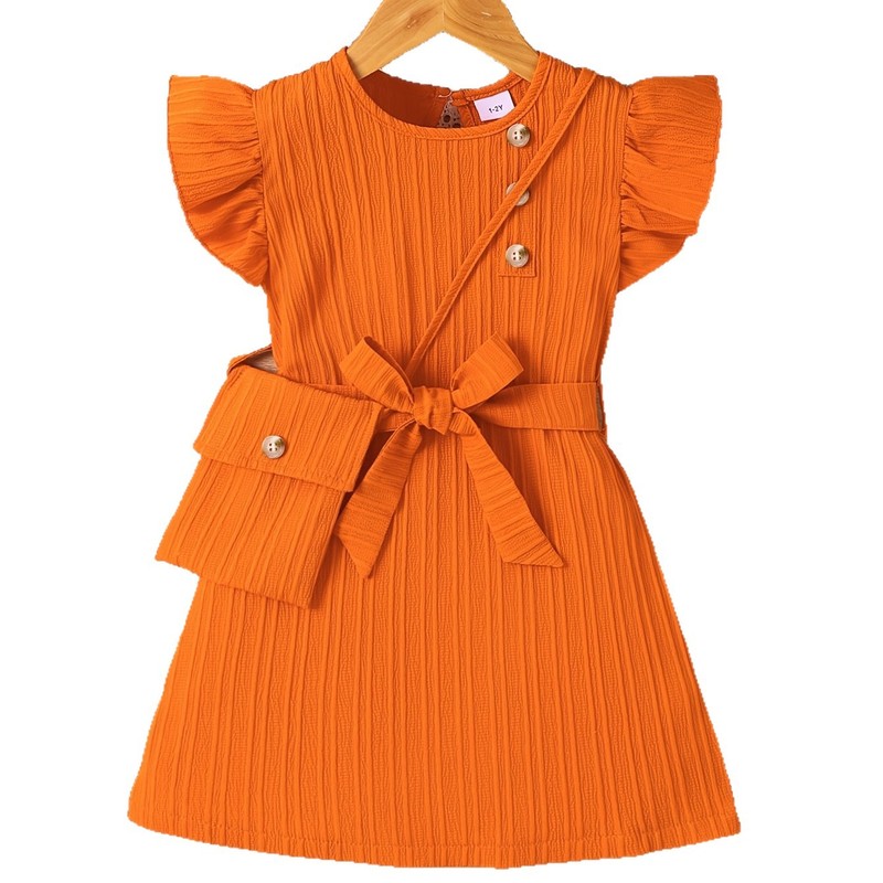 Girls' fashionable dress 夏季童装短袖连衣裙时髦女童裙子批发|undefined