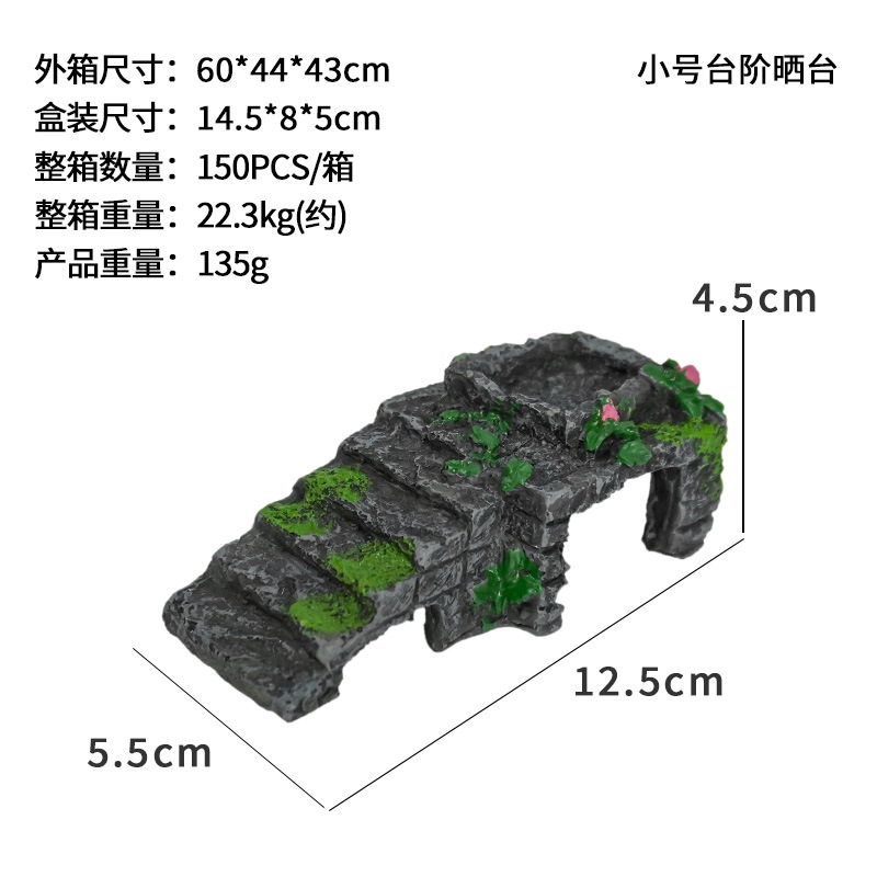 Plataforma de tumbado para tortugas, escalera de escalada, piedra de tumbado, zona de descanso, paisajismo para peceras, escondite, cueva para reptiles, decoración