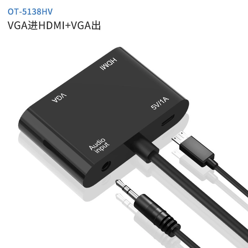 Передача VGA компьютера, HDMI видео-конвертер ноутбука, двойной экран и аудио HD VGA переключатель