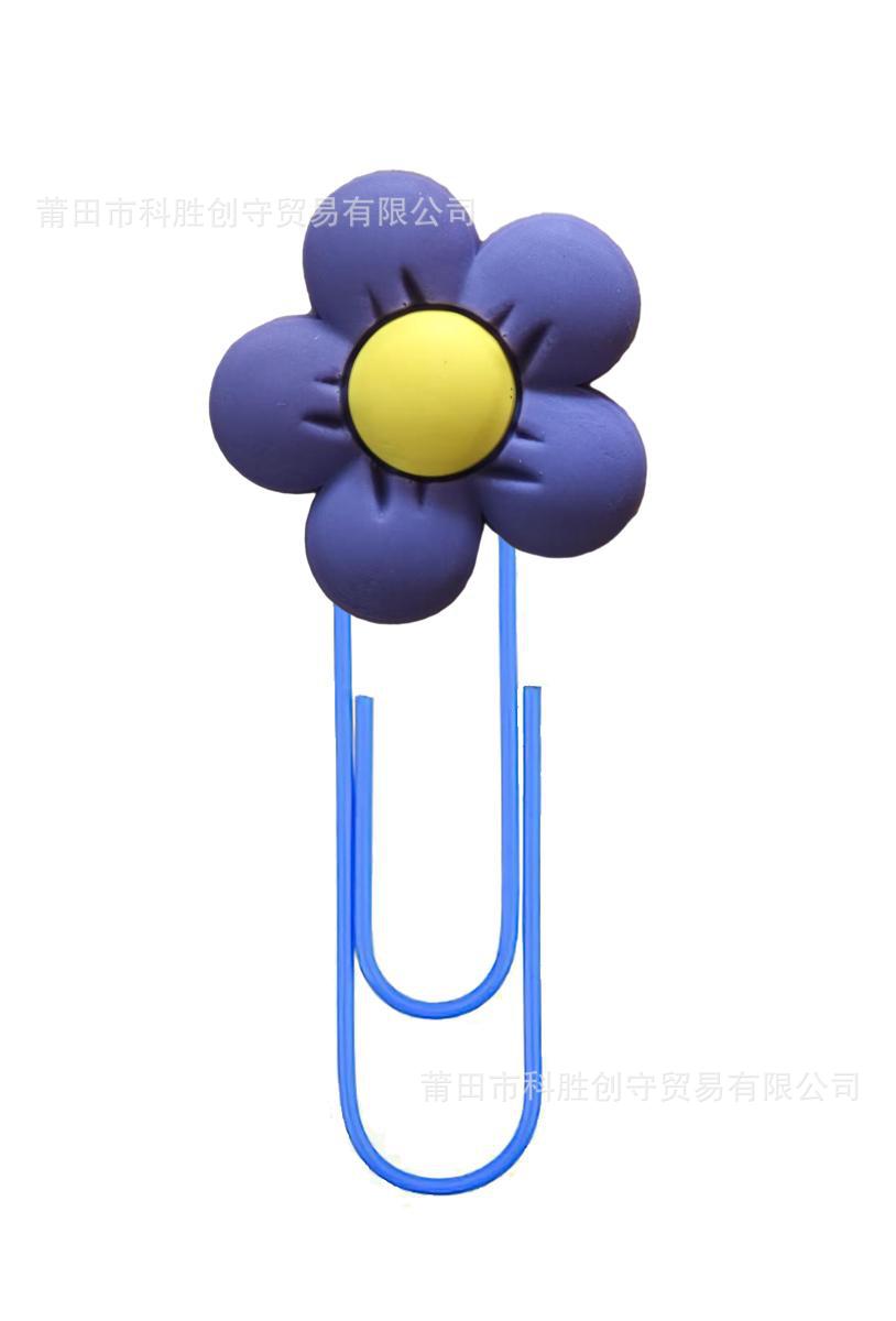 Flor clip de papel PVC marcador clip de papel de dibujos animados nuevo papelería de oficina