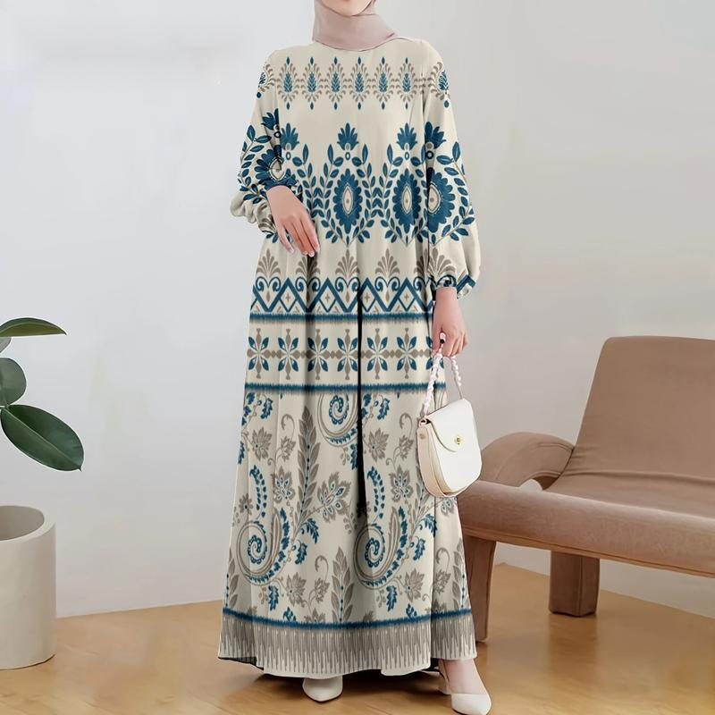 Robe abaya longue et modeste, coupe ample, style musulman, en polyester._voghion.com