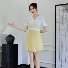 2023夏季新款足療技師工作服女品質足浴養生spa會所裙褲氣質套裝