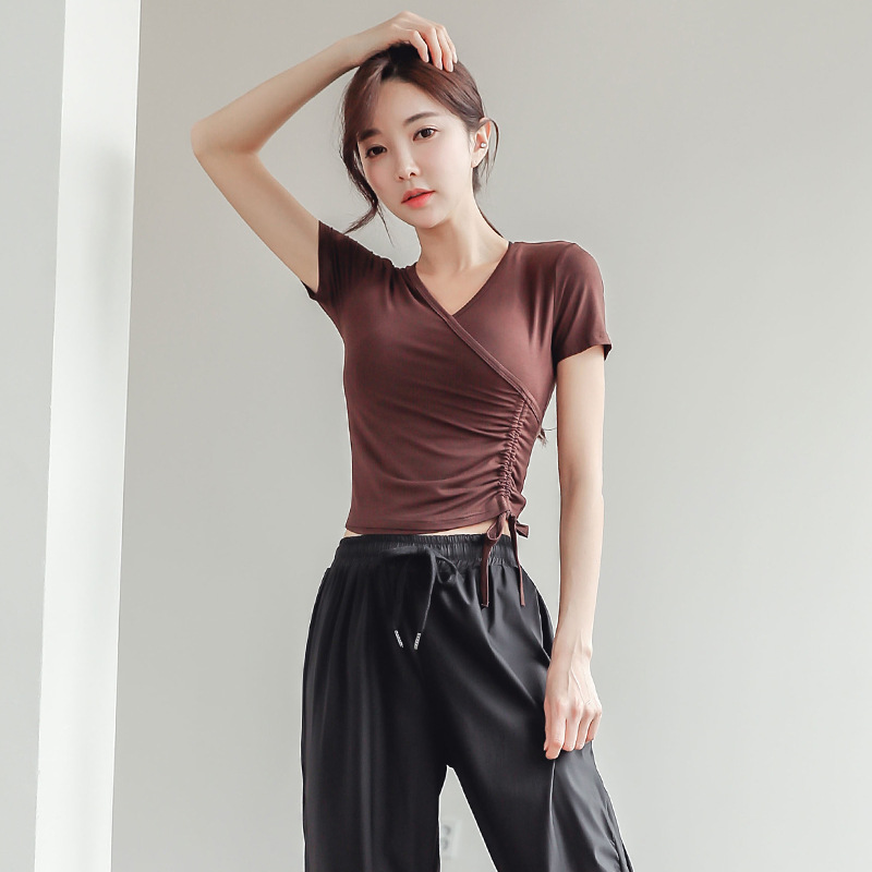 Modal Yoga Top Short-sleeved Tight Short Large Size Summer Running Fitness Sports T-shirt Pilates Clothes