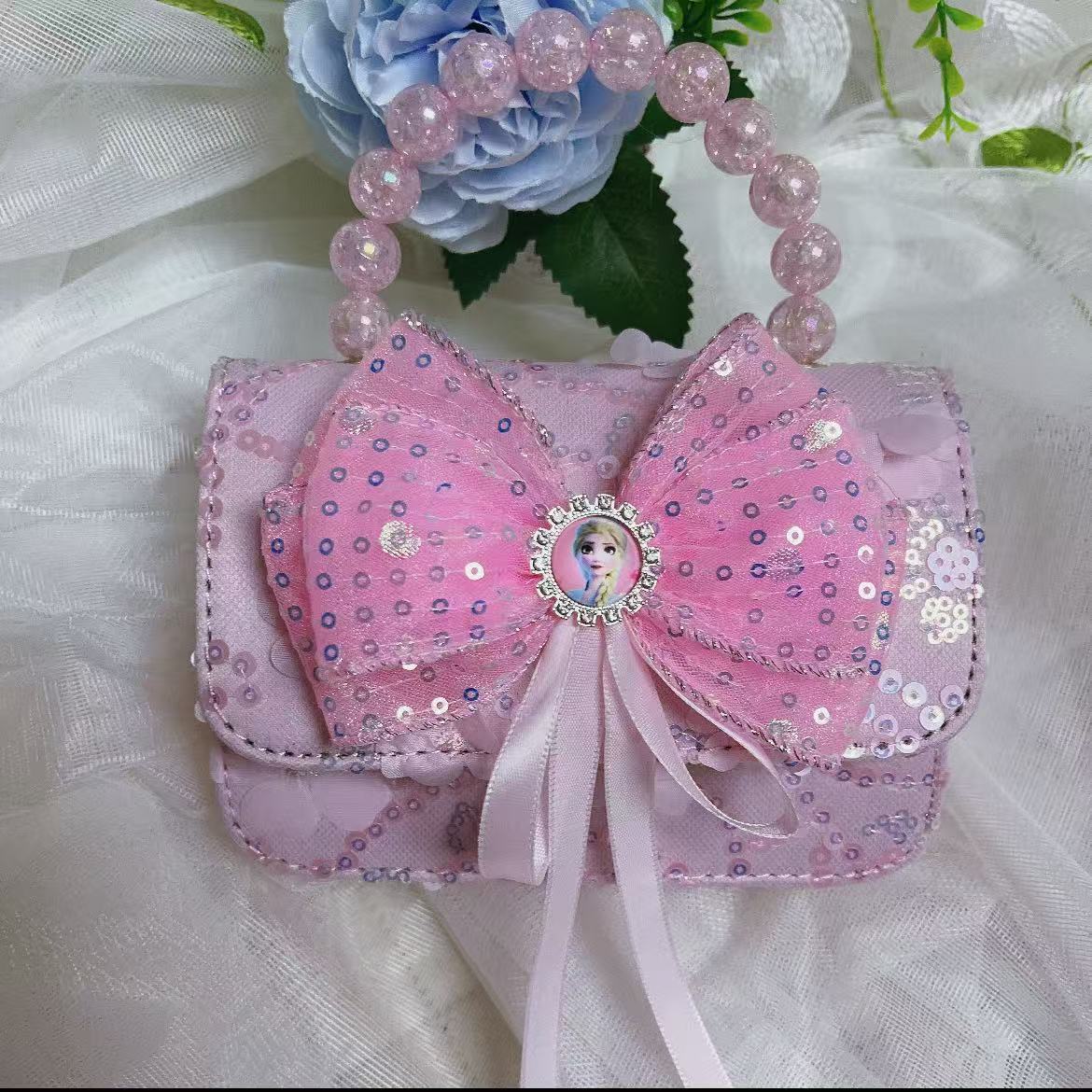 Bolsos infantiles, bolsos de moda princesa de perlas, bolsos de cambio de chicas lindas, bolsos de hombro de chicas