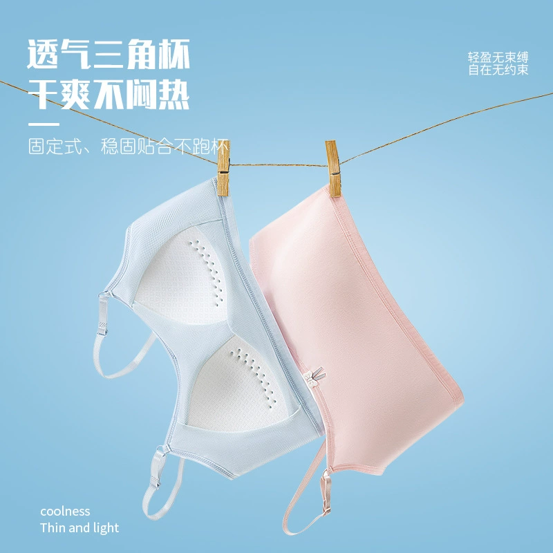 Underwear for students, cotton top with cups, short protective underware, bra top