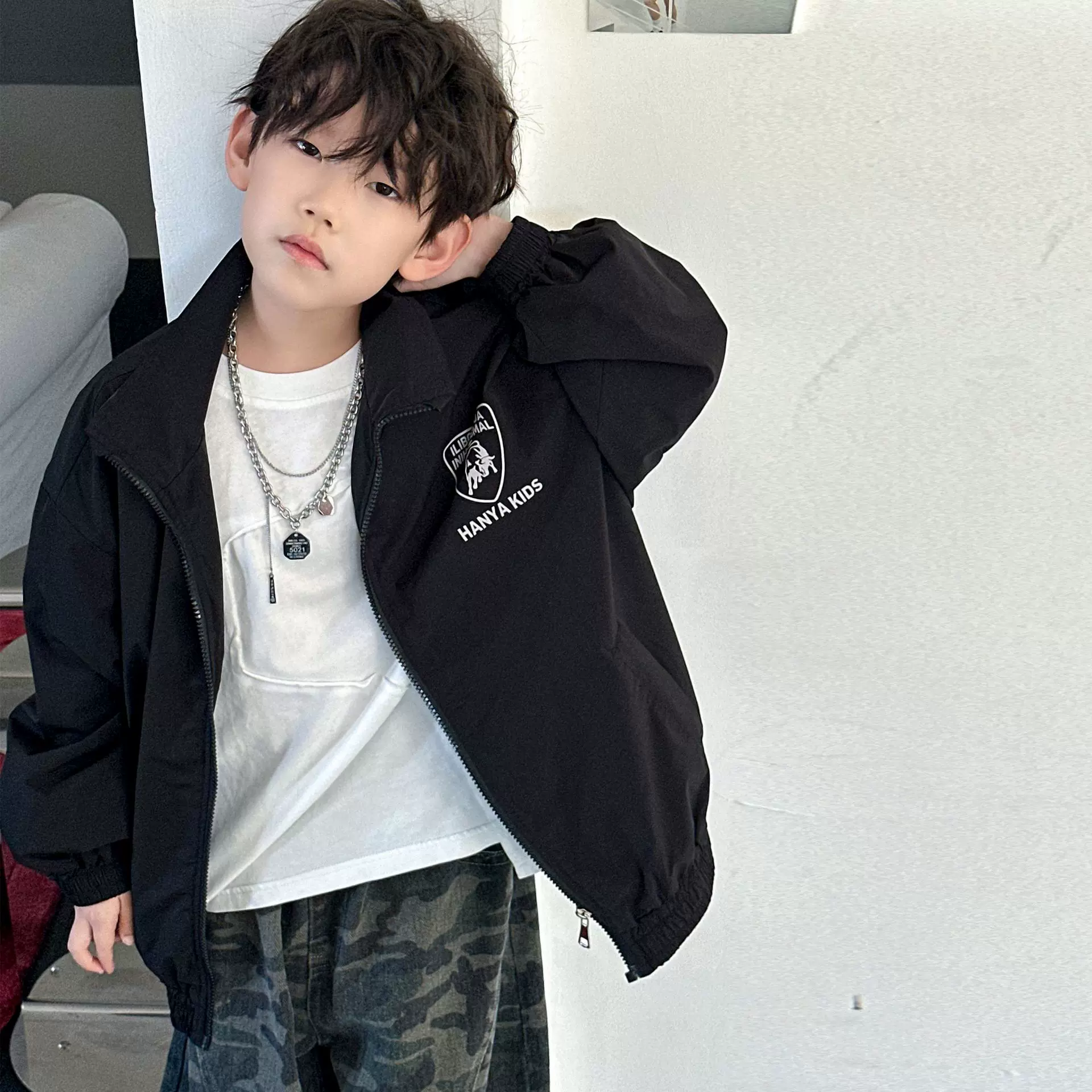 男童秋季新款外套2025春秋款儿童潮流运动棒球服冲锋衣中小童童装