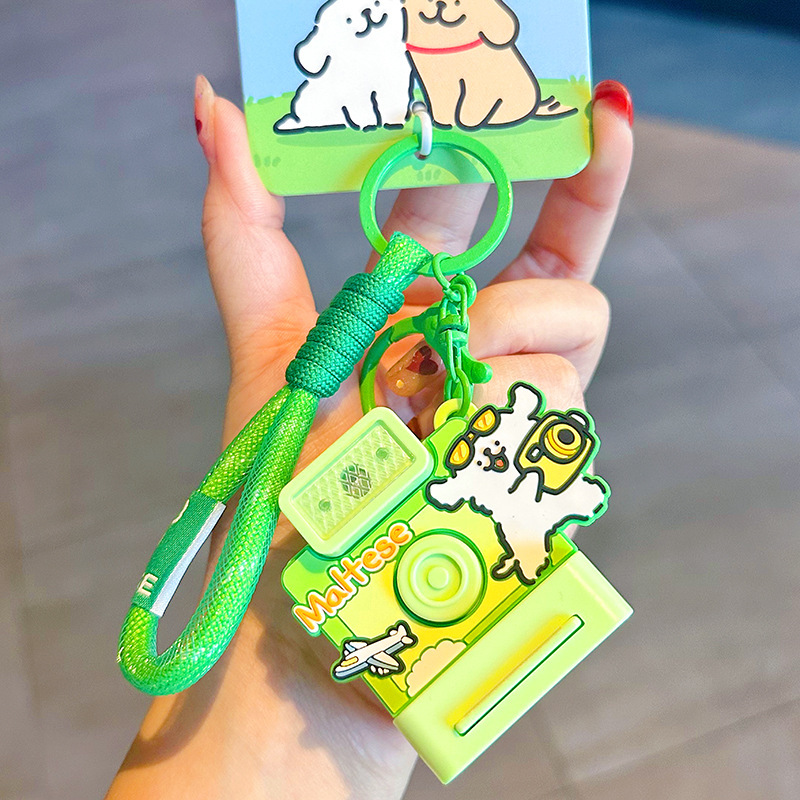 정품 라인 강아지 폴라로이드-그린