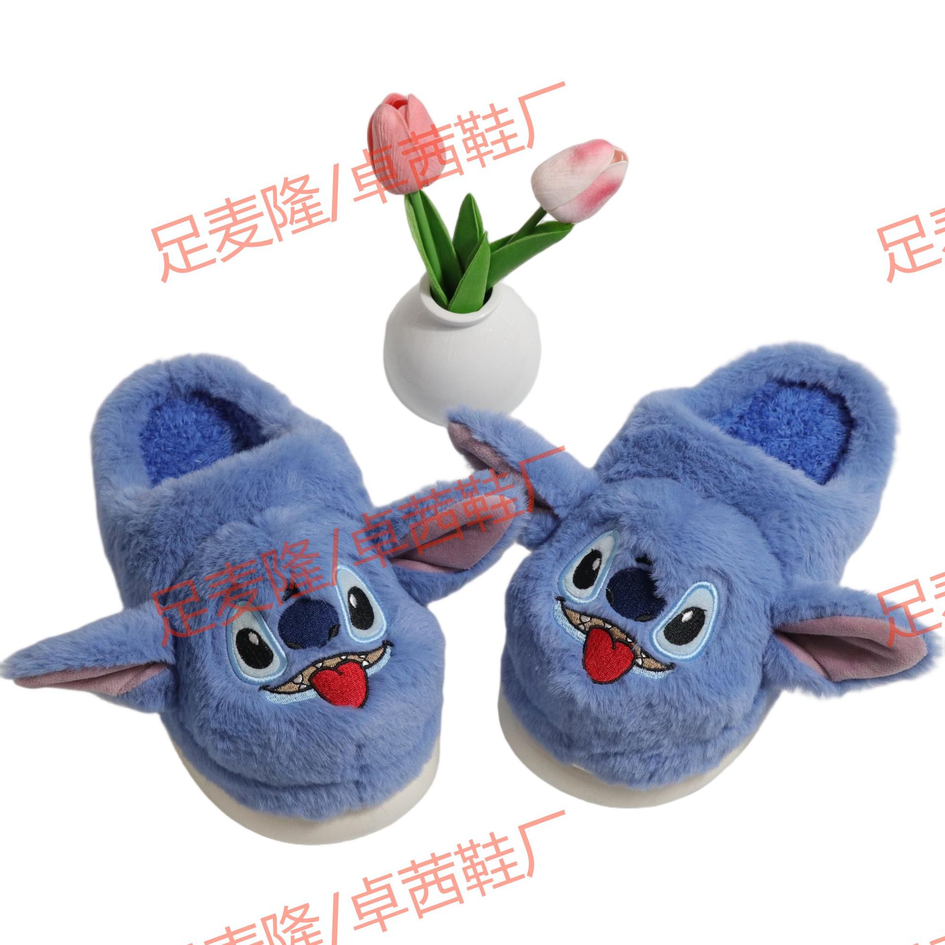 Zapatillas de dibujos animados personalizadas transfronterizas de orejas grandes para hombres y mujeres zapatillas de algodón cálido