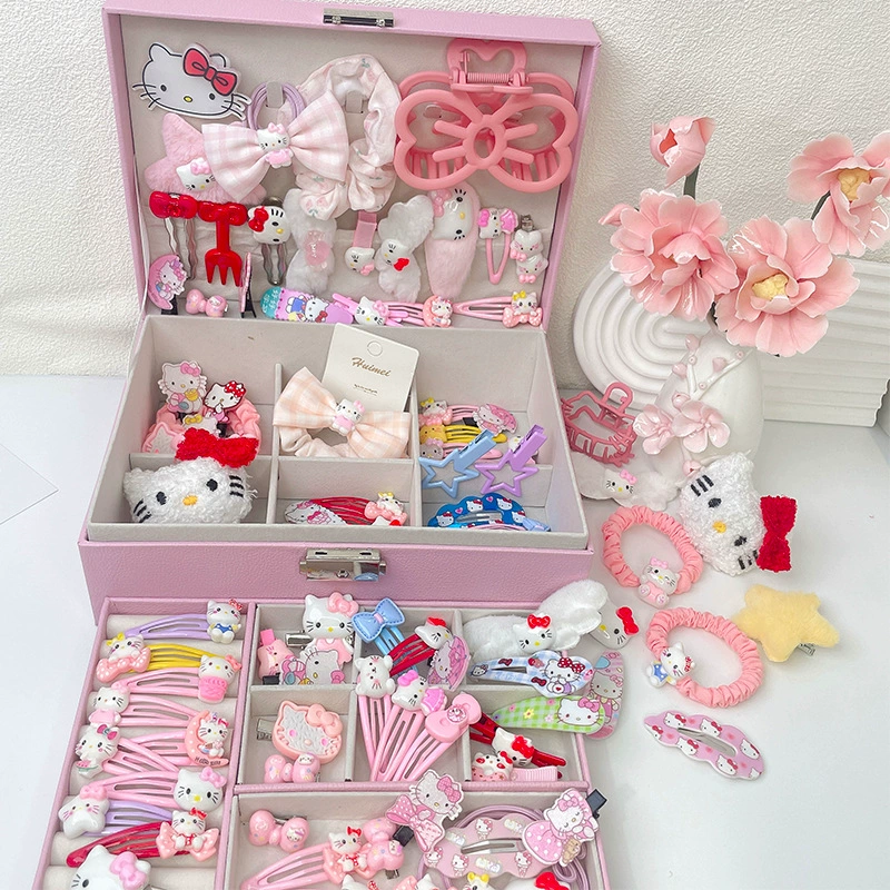 Hello Kitty, милый аксессуар для волос, элитная бижутерия, детская подарочная коробка, заколка для волос для учеников начальной школы, подарок на день рождения принцессы