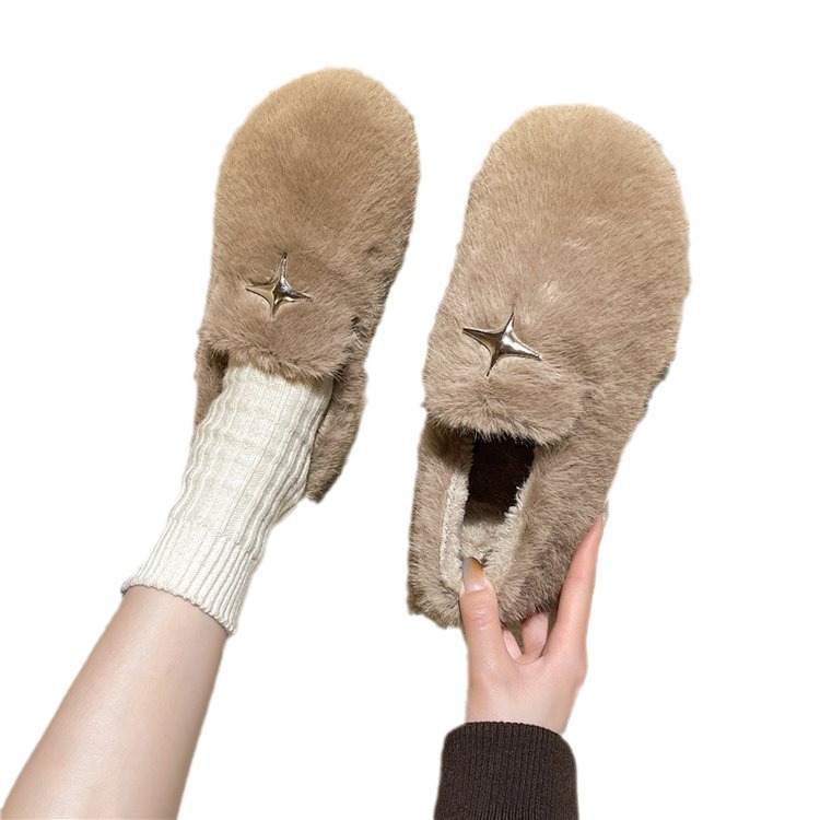 2023 Nuove scarpe in cotone caldo velluto imbottito in un unico passaggio per l'autunno e l'inverno con scarpe singole a fagiolo_voghion.com
