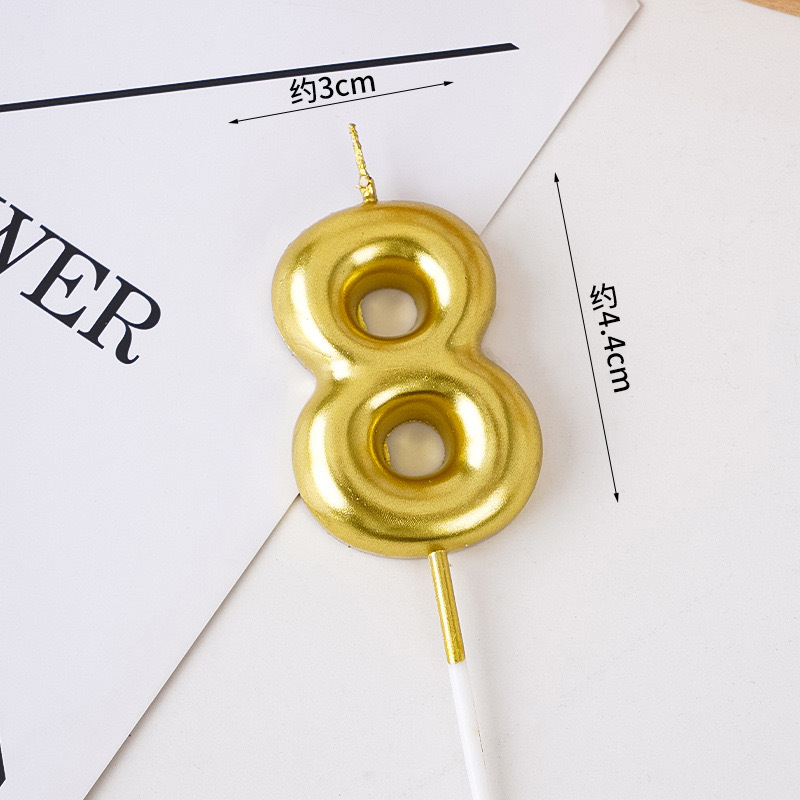 Una variedad de velas digitales transfronterizas, pastel de cumpleaños, oro, color dorado, color caramelo, corona de mariposa, vela digital