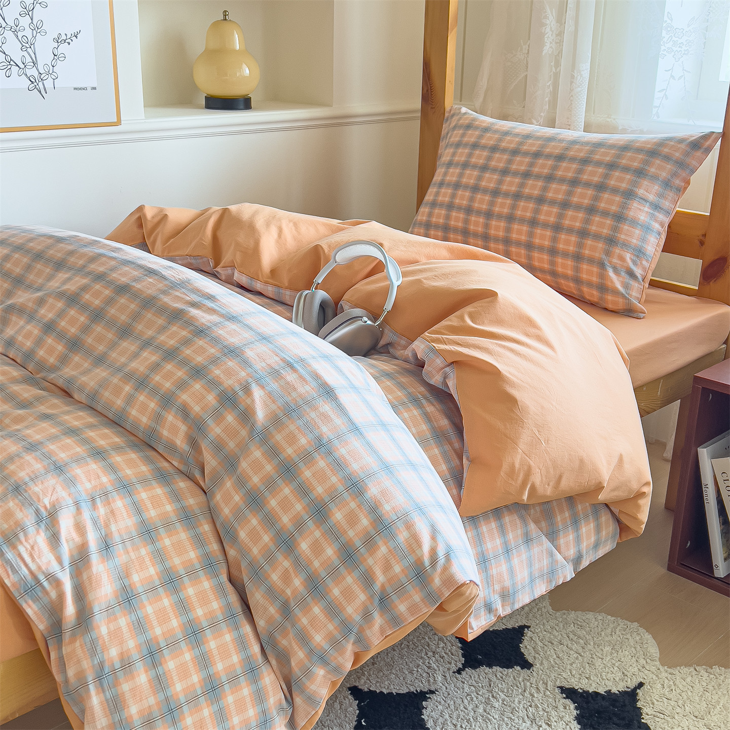 Juego de cama de dormitorio de estudiantes de tres piezas de algodón puro 2025 nuevas sábanas de cuatro piezas fundas de edredón