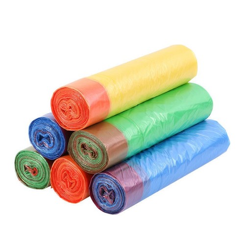 Manufacturer wholesale drawstring garbage bag colorful point-break automatic closing portable thickened string disposable garbage bag