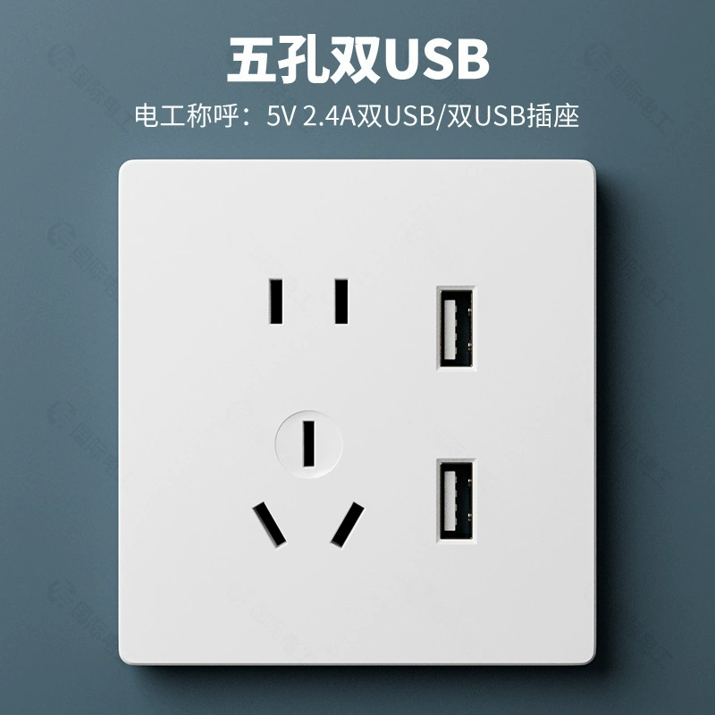 TEP International Electrician Brass Rod Retro White Switch Panel 86 Type Household SIDE 1 Open Three 5 Five Hollow