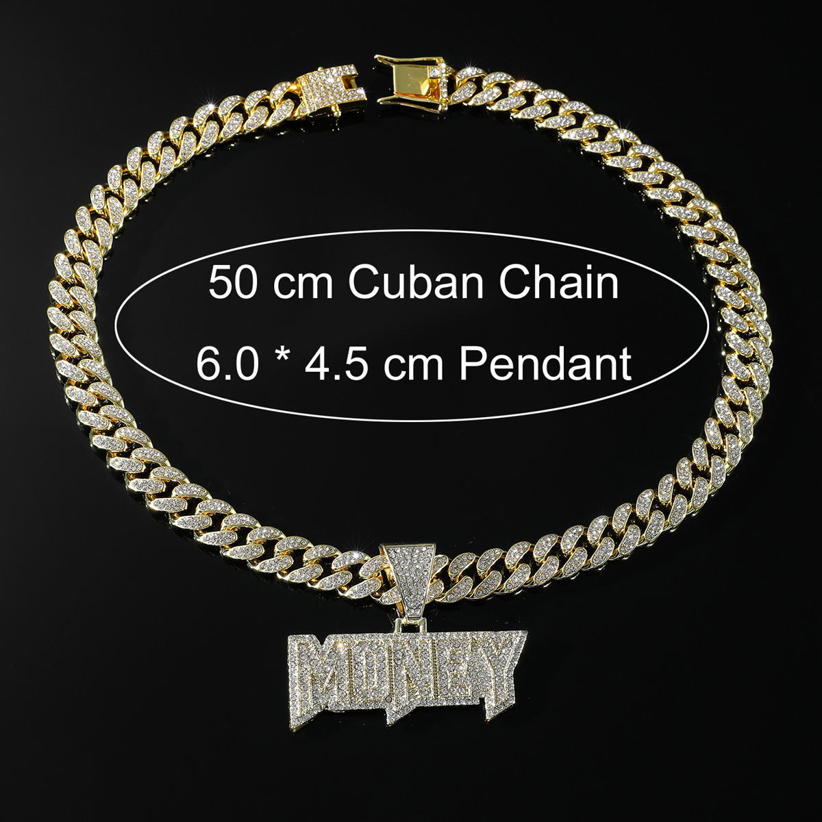 Hip Hop Lettre Alliage Placage Incruster Strass Hommes Pendentif Collier Pendentif display picture 3